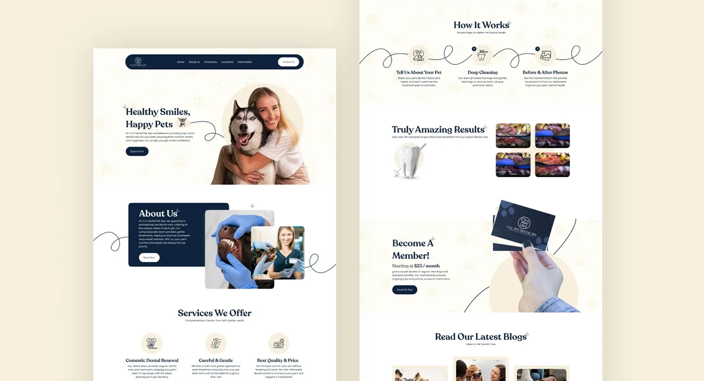 Pet Spa Website Design