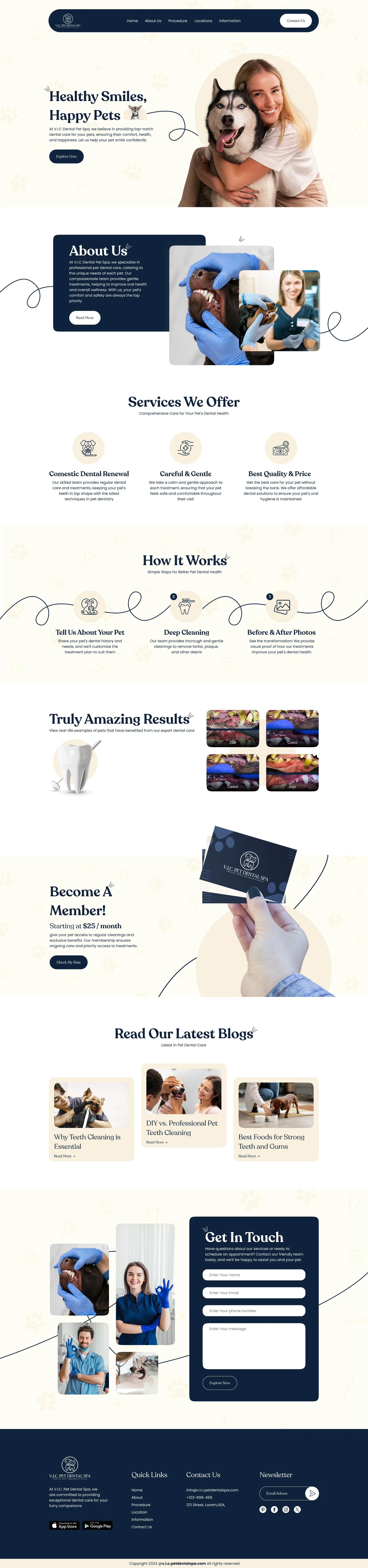 Pet Spa Website Design