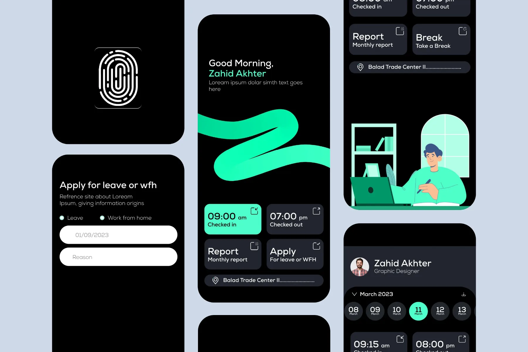 Attendance Mobile App UI Design