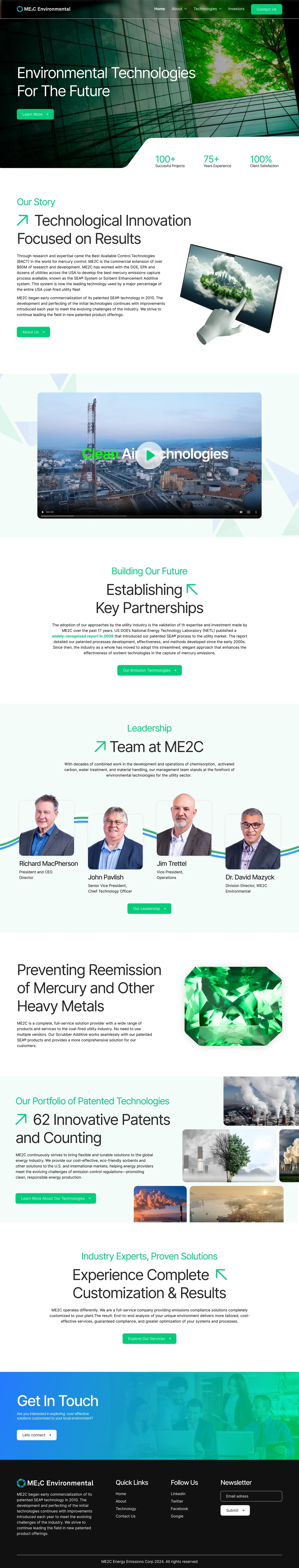 Environmental Technologies Website Design